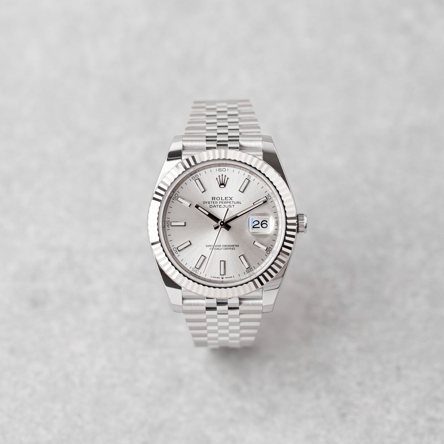 ROLEX DATEJUST 41 SILVER DIAL REF: 126334