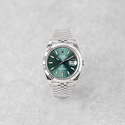 ROLEX DATEJUST 41 GREEN DIAL REF: 126334