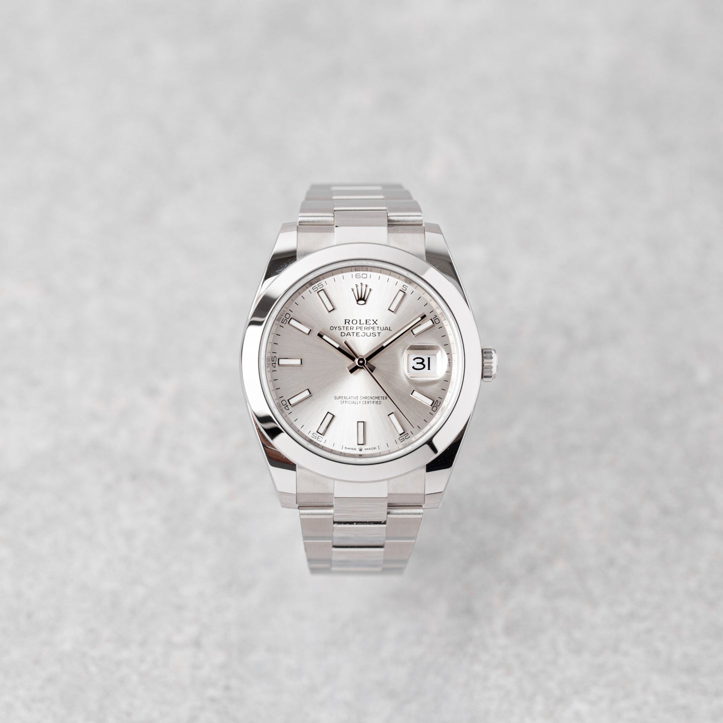 ROLEX DATEJUST 41 SILVER DIAL REF: 126300