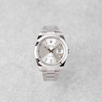 ROLEX DATEJUST 41 SILVER DIAL REF: 126300