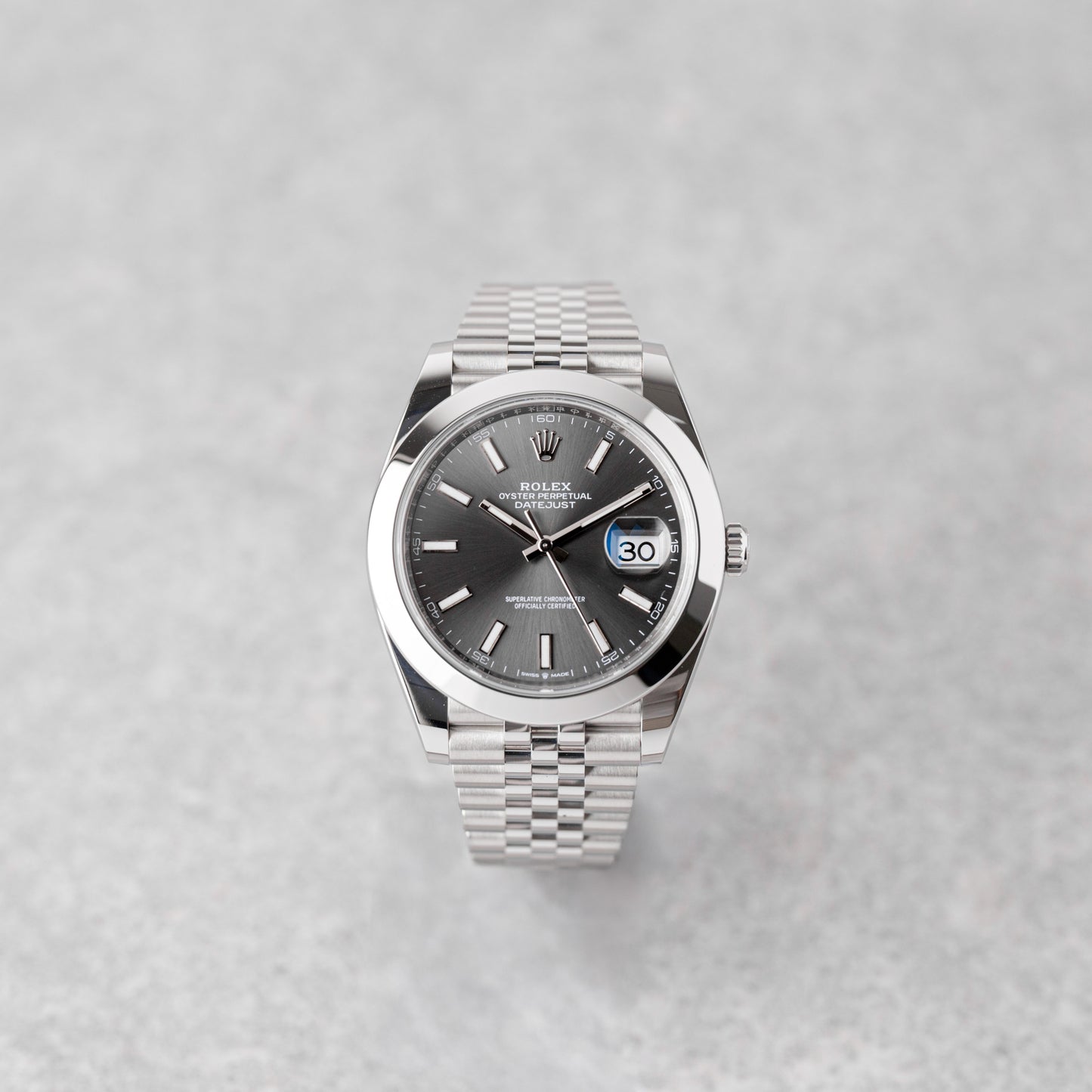 ROLEX DATEJUST 41 RHODIUM DIAL REF: 126300