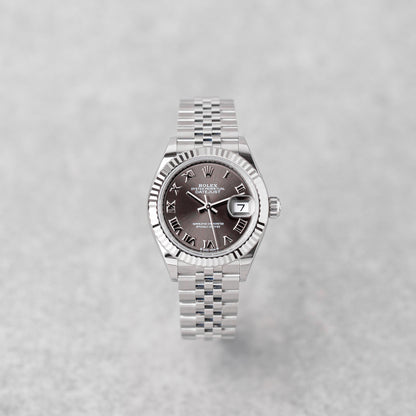 ROLEX LADY-DATEJUST 28 DARK GREY REF: 279174