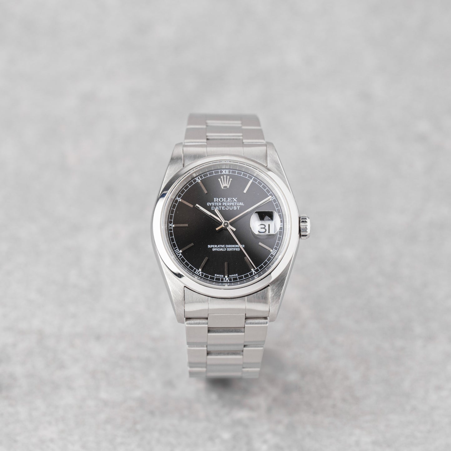 ROLEX DATEJUST 36 BLACK REF: 16200