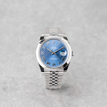 ROLEX DATEJUST 41 AZZURO BLUE DIAL REF: 126300