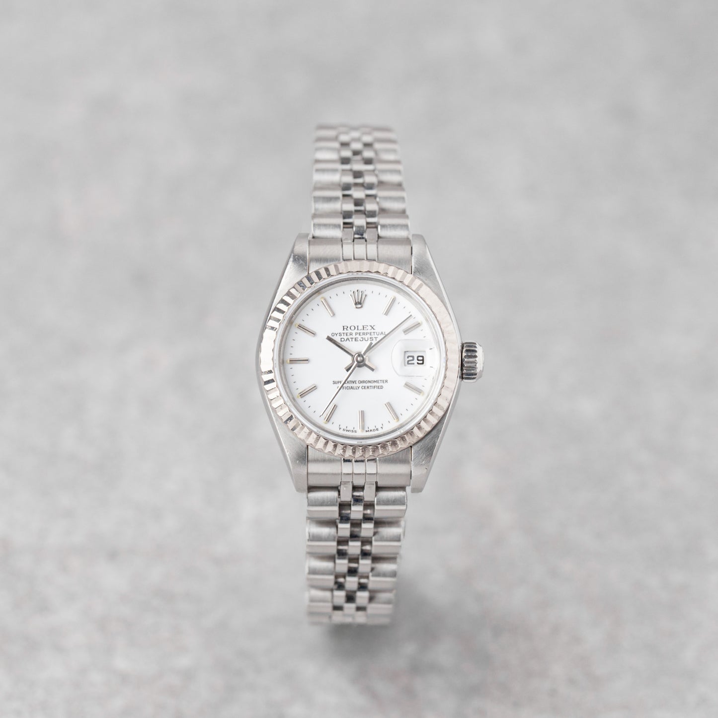 ROLEX LADY-DATEJUST 26 WHITE DIAL REF: 79174