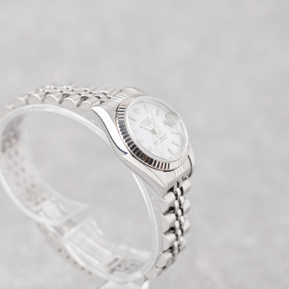 ROLEX LADY-DATEJUST 26 WHITE DIAL REF: 79174