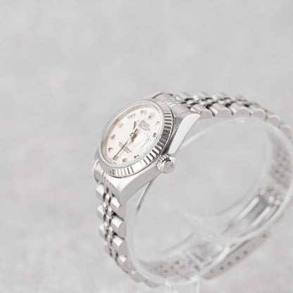 ROLEX LADY-DATEJUST 26 WHITE COMPUTER DIAL REF: 79174