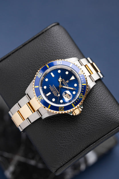 ROLEX SUBMARINER DATE STEEL/GOLD BLUE DIAL REF: 16613LB