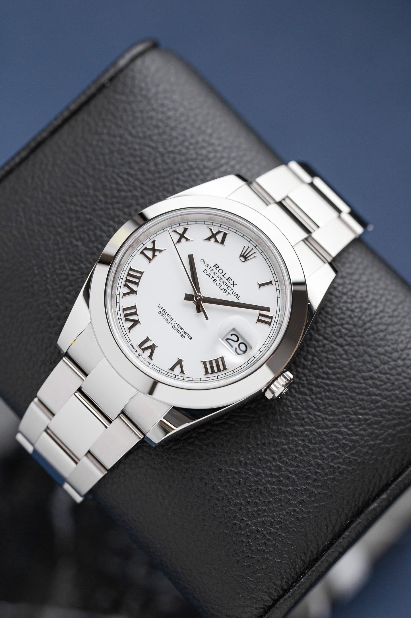 ROLEX DATEJUST 41 DIAL ROMANO BRANCO REF: 126300