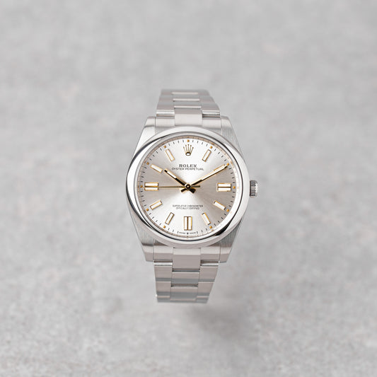 ROLEX OYSTER PERPETUAL 41 SILVER REF: 124300