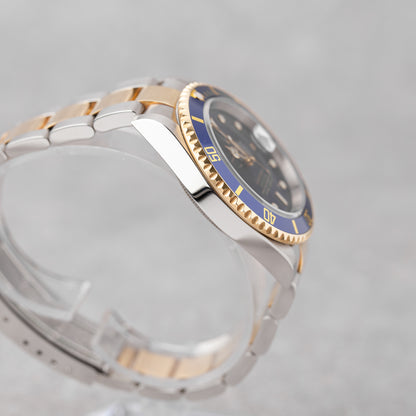 ROLEX SUBMARINER DATE STEEL/GOLD BLUE DIAL REF: 16613LB